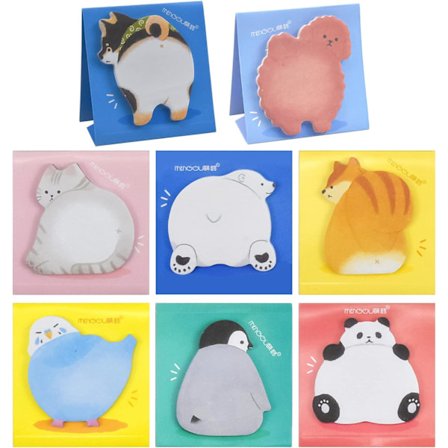 Klistrelapper 8 Blokker Tegneserie Dyr Klistrelapper Søte Klistrelapper