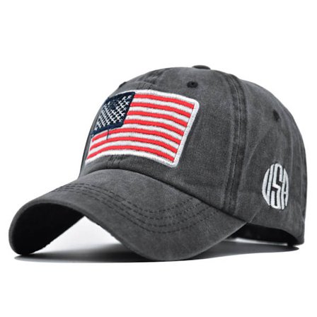 American Flag Washed Baseball Cap 3D Broderi Bokstav Baseball Cap Män och Kvinnor USA Retro Peaked Cap