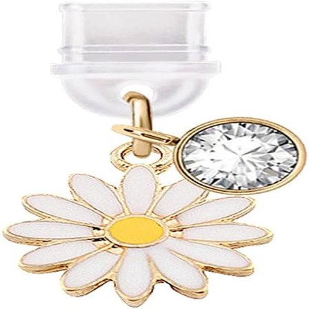 1 kpl Typ-C USB-latausportin pölysuoja pieni päivänkakkara kukka matkapuhelinkoru Samsung/OnePlus/Xiaomi/Oppo Android-puhelimelle iPhone 15/16