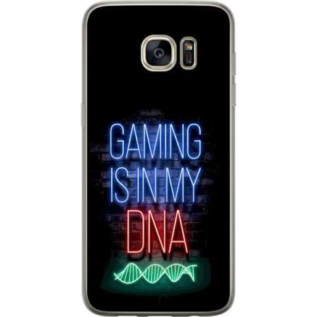 Kompatibelt Mobildeksel til Samsung Galaxy S7 edge Portrett av Viktor Gyökeres i grønn skjorte med løvemotiv og intens grønn atmosfære