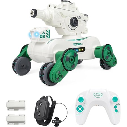 RC Tank, der skyder, RC Stunt-bil, der skyder vandkugler, gestusfølsom fjernbetjeningstank med 360° rotation, spray, lys og musik