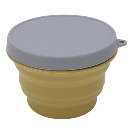 Sammenklappelig Campingskål Silikone Foldeskål med Låg Bærbart Campingudstyr til Backpacking Vandreture Rejser Stor Størrelse