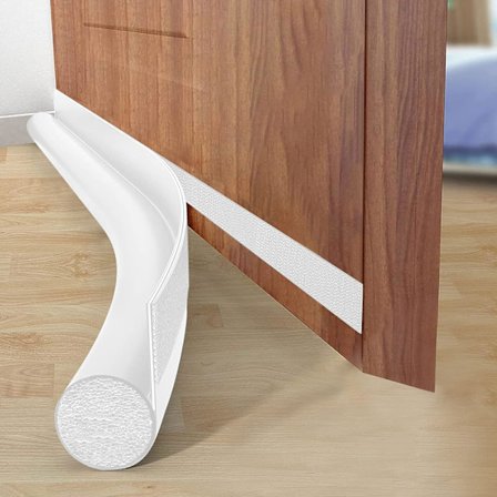 (Hvid) Dørtætning - 4.0*91cm høj kvalitet, selvklæbende, dørstopper til døre og dørbunde, lydisoleret dørbeskyttelse, ideel til beskyttelse