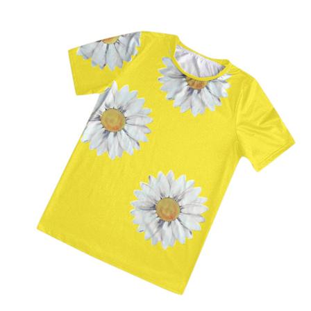 Dam T-shirt Printed Kortärmad Topp Lös Casual