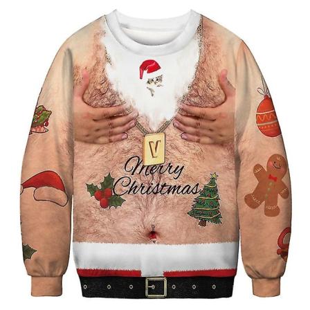 Herr Ugly Jultröja 3d Pullover Toppar Semester Cosplay Skjortor D M