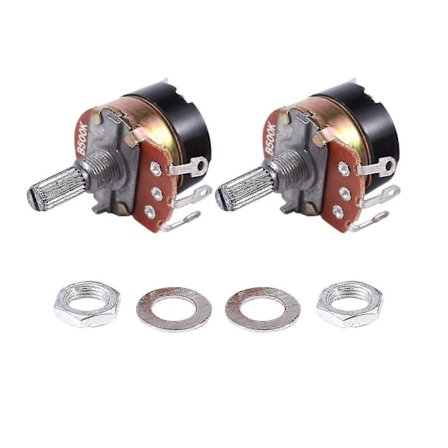 2 stk. 500K Ohm enkelt lineær potentiometer med tænd/sluk-knap