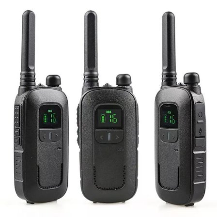 2-delad mini barn walkie talkie set, laddningsbar för fjärr