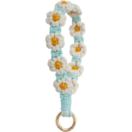 Boho-avaimenperä, käsintehty avaimenperäranneke, avaimenperärannehihna avaimille, söpö päivänkakkaravaimenperä naisille