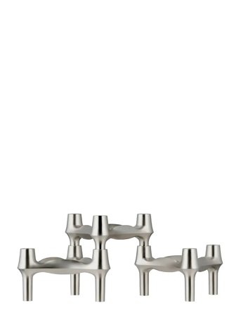 STOFF Nagel Bmf Candle Holder (Set With 3 Pcs) - Brushed Chrome - Silver - 6.7X11.7CM