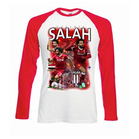Långarmad Mo Salah Liverpool stil t-shirt tröja