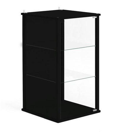 Glasvitrine, wandmontiert, 920x500x500 mm, schwarz