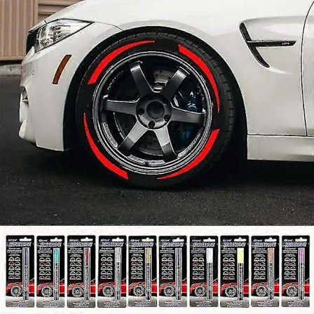 Däckmarkeringspenna Vattentät Bil Däckfärg Penna 10 Ljusa Färger Målade Markörer Målarpenna och Markörtillbehör