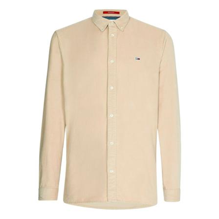 Tommy Jeans, Overhemd- TJM Solid Cord Shirt Beige, Heren, Maat:L,Katoen