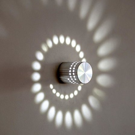 Reduceret! 3W LED Vægskinne Spotbelysning Sconce Loft Spiral Lampe Hjem KTV Bar Dekoration