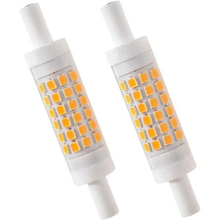 R7S LED 78mm Dæmpbar Varm Hvid 2700K 5W J78 LED-pære 450lm Erstatter 50W Halogenpære Belysning 230V 83 Ra, 2-pak [Energiklasse E]
