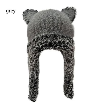 Plysch Bucket Hatt Vintermössa GRÅ GRÅ grå