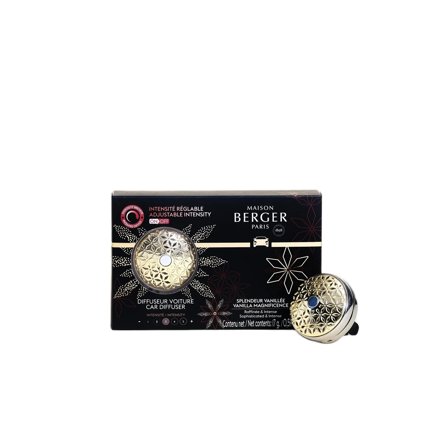 Maison Berger Paris Diffuseur Voiture Diffusore per Auto POMELIS + ricarica Splendeur Vanillée - Profumo per Automobile