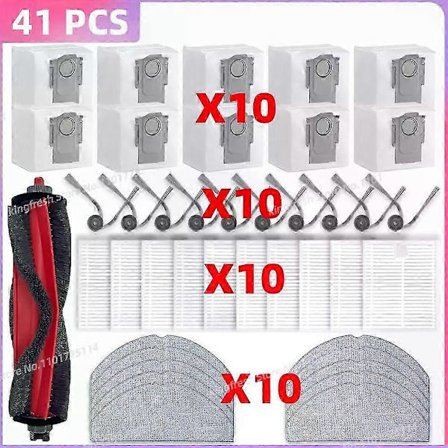 Sopii Roborock Q7 M5 / Q7 M5+ / Q7 L5 / Q7 L5+ / Q7 Tf / Q7 Tf+ / Q7b / Q7t+ Plus -osat pääharja suodatin moppiliina pölypussi SET F