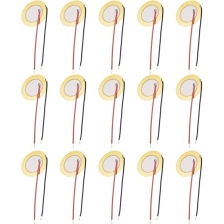15 stk Elements Summer, 27mm Piezoelement, Akustisk Pickup Piezo Disk Element Sensor Piezo Disker med Akustisk Pickup