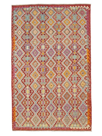 198X297 Tapis D'orient Kilim Afghan Old Style Marron/Rouge Foncé (Laine, Afghanistan)