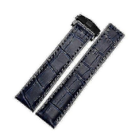 Tag Heuer urremme i ægte læder, tilgængelige i 19 mm, 20 mm og 22 mm størrelser med sorte og røde farvemuligheder - JX 19 mm blå sort spænde