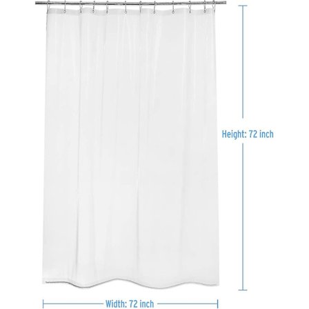 2-pak tynne dusjforhengsforinger, 72 x 72 tommer Peva 3g dusjforheng med tungt stoff