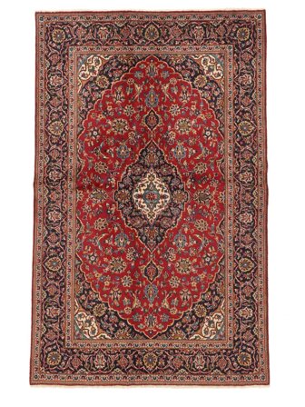 Keshan Teppich Handgeknüpft 135X218 Dunkelrot/Schwarz Persien