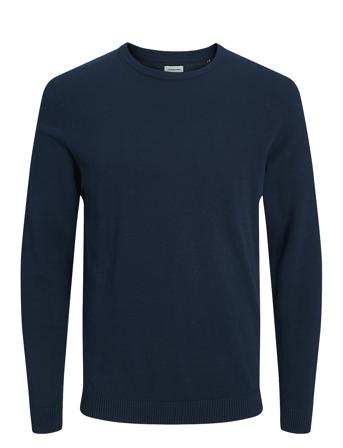 Jjebasic Knit Crew Neck Noos Tops Knitwear Round Necks Navy Jack & J S