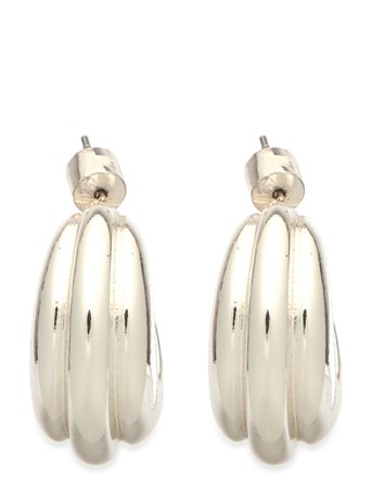 Embossed Hoop Earrings Silver Mango