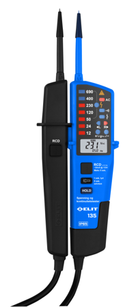 Marelco E135 Spenningstester med jordfeilbrytertest, Måleinstrumenter