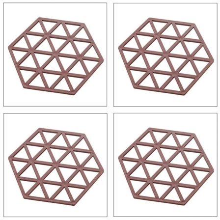 4 st Hexagon Mattor Värmeisolerad Pad RÖD 1 1 Röd 1-1