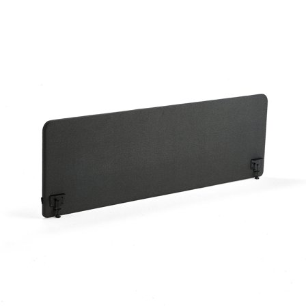 Tischteiler ZONE, schwarze Halterungen, 2000x650x36 mm, Stoff Etna, anthrazit