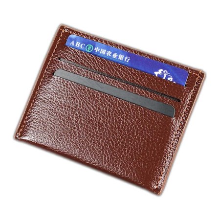 Tynn kortholder for kredittkortlommebok kredittkortinnehaver brun