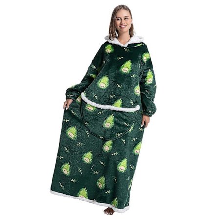 Stor Sherpa Hoodie med Ficka - Vit[JUN]