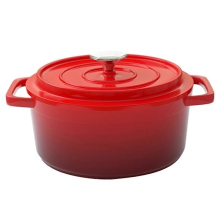 Emaljoitu valurautapata kannella retkeilyyn, keittiöön, hauduttamiseen, pataruokiin, uuninkestävä keittoastia