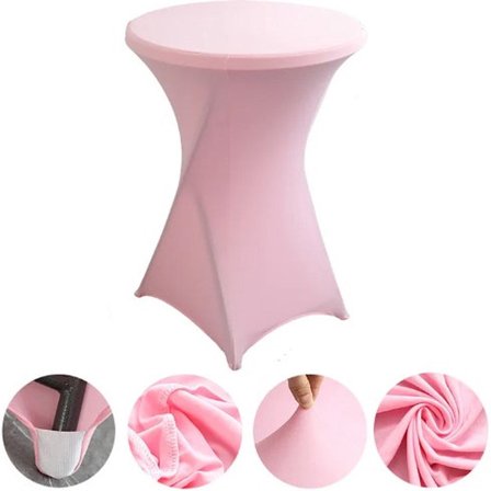 Go Go Gadget - Högt bordsöverdrag - Hög bordskjol - Högt bord - Stretch - 80cm - Rosa