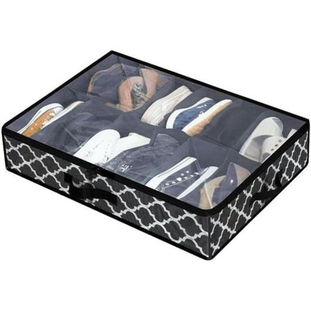 Skoskab under sengen – Foldbar sorteringsboks med gennemsigtigt vindue (ikke-vævet tekstil)