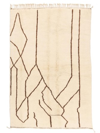 Berber Moroccan - Beni Ourain Teppich Moderner Beige/Orange (Wolle, Marokko)