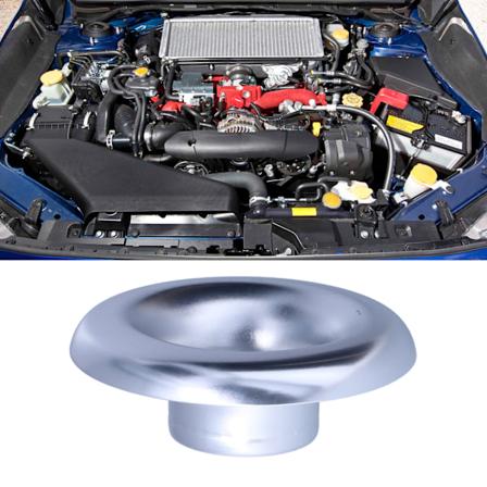 4 tommer koldluftindtag Turbo Horn Velocity Stack Adapter Dekoration CNC Aluminium Biltilbehør Sølv