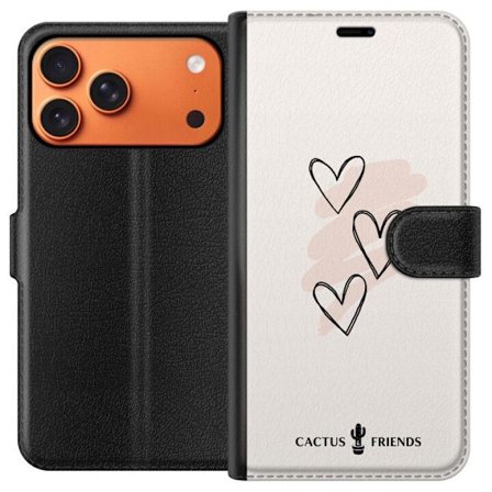 Yhteensopiva Lompakkokotelo Apple Apple iPhone 17 Pro Max Cactus and Friends - Soft Romance Sketch