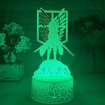 Attack on Titan 3D Animelampa Natt Levi Ackerman Illusion Nattfigur från Attack On Titan Japansk Anime Led Sensorlampor