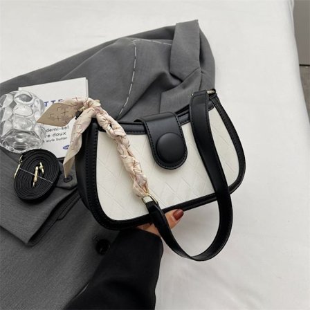 Rutet liten veske Skulderveske SVART