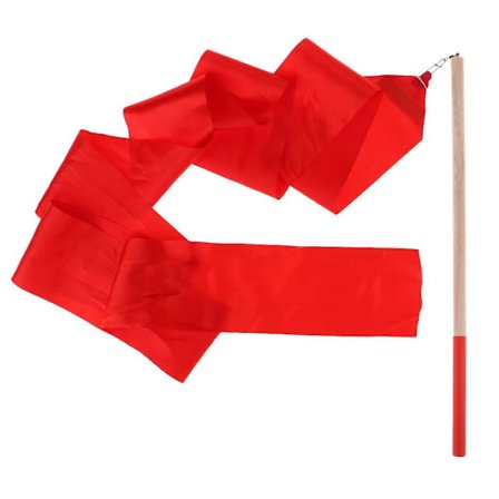 Tanssi- ja rytmisen voimistelun nauha tanssijan sauva virittäjät - punainen 4m x 10cm