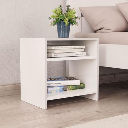 Vidaxl Sängbord 2 St Vit 40x30x40 Cm Konstruerat Trä Vit