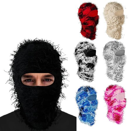 Balaclava Distressed Ski Mask Knitted Beanies Cap Winter Warm Full Face Shiesty Mask Ski Hats for Men Women Camouflage Balaclava qd