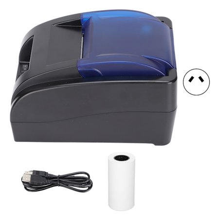 Etikettitulostin 58mm Mini kannettava vakaa kätevä lämpötulostin supermarketille Takeaway Express -lipulle 100-240vAU-pistoke