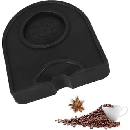 Silikone kaffemåtte til espressomaskine - skridsikker kaffemåtte i silikone - sort espressomåtte til espressomaskine - tampermåtte til halvautomatisk 