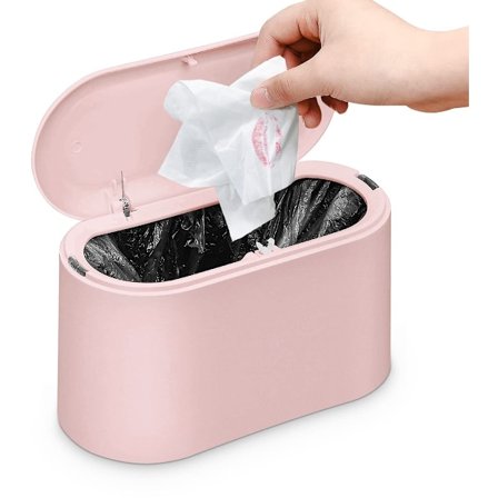 Skrivebordsavfallsbeholder - Mini Avfallsbeholder - Sensor Avfallsbeholder - Kompakt og Robust - Perfekt for Sminkebord, Skrivebord, Baderom og Bil - 