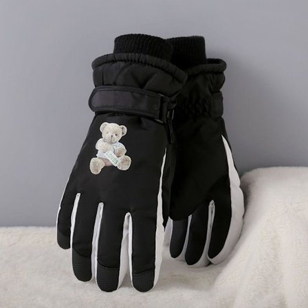 Varme Dame Skihansker Full Finger Hansker SVART