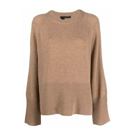360Cashmere Round-neck Strik Brun, Dame Striktrøjer